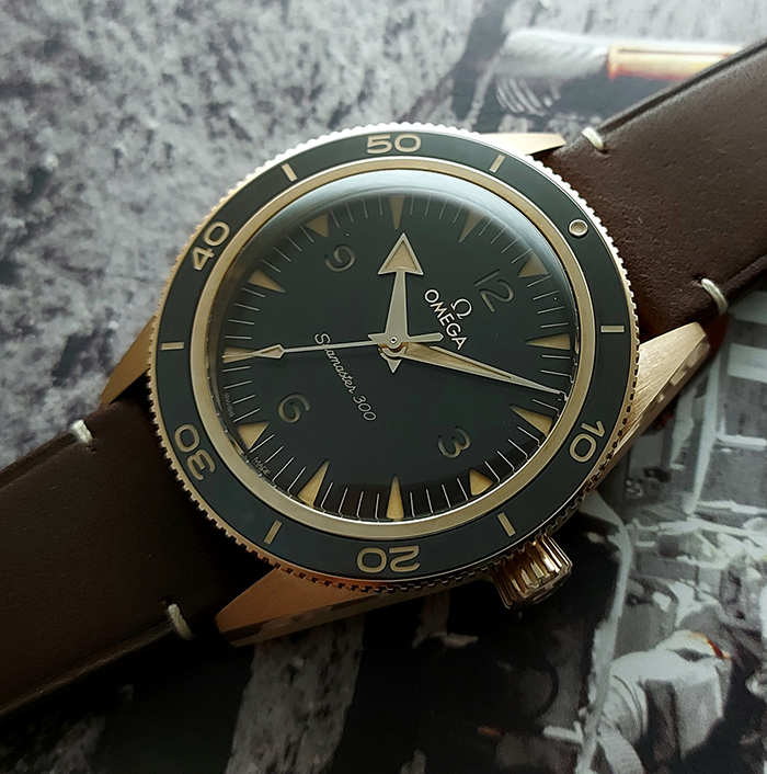 Omega Bronze Gold Seamaster 300 Co-Axial Wristwatch Ref. 234.92.41.21.10.001 